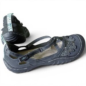 JBU by Jambu Shoes Womens 8.5M Blue Wildflower Encore Closed Toe Mary Jane Flats
